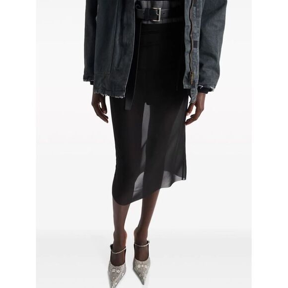 Prada Women Gonna Pencil In Georgette